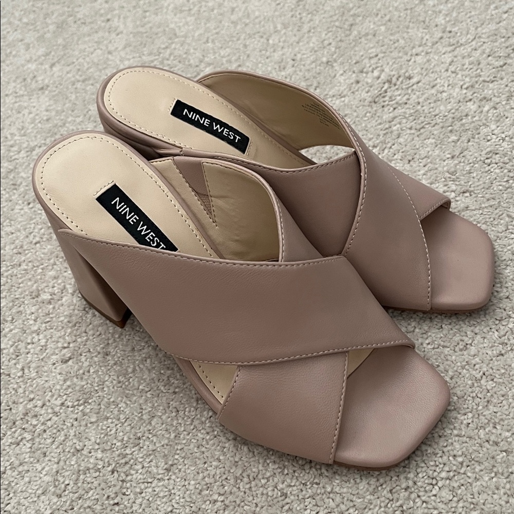 Nine West nude block heel